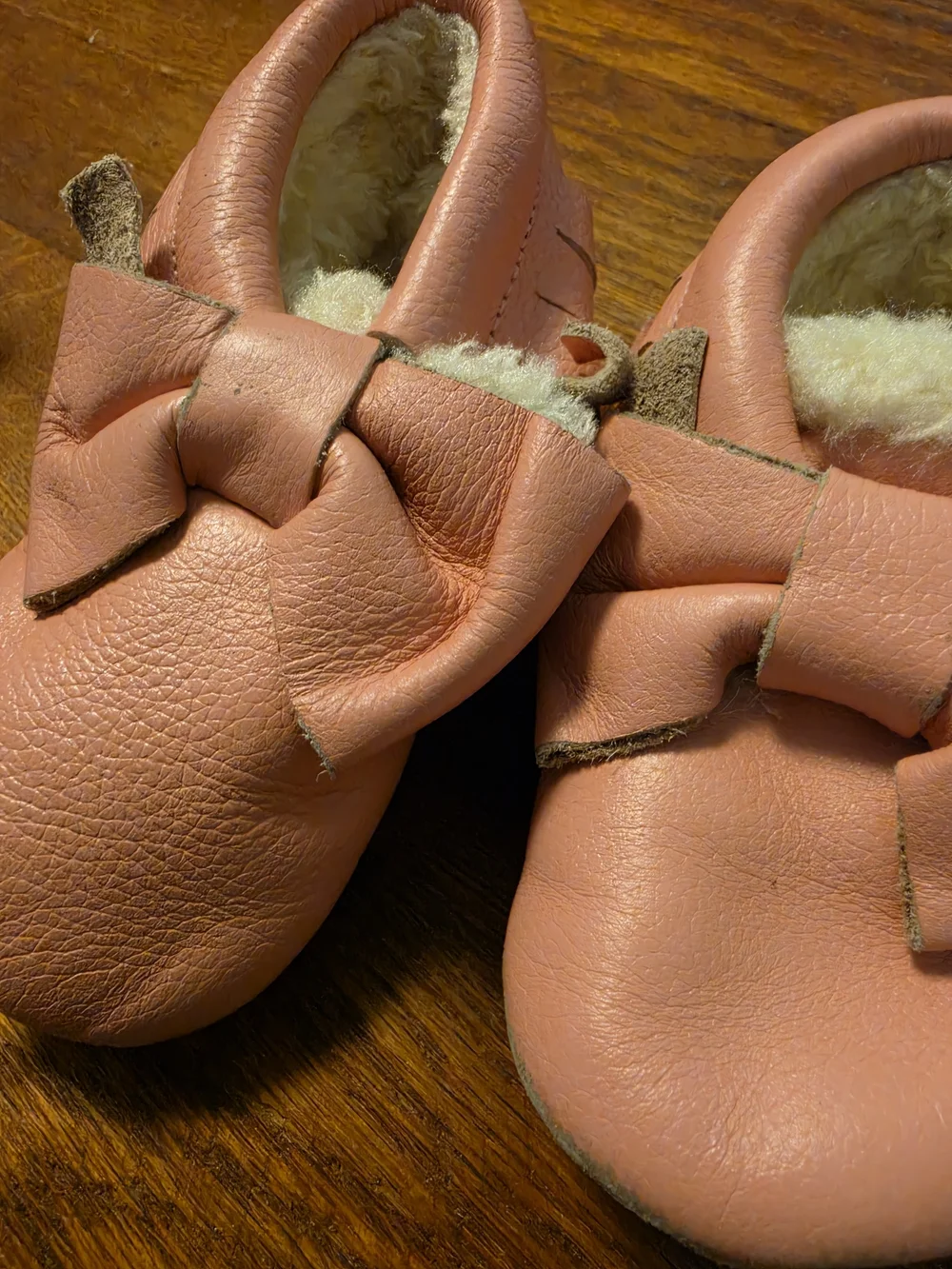 Kids Pink Leather Fringe Moccasins - Soft Slip-On Baby Shoes